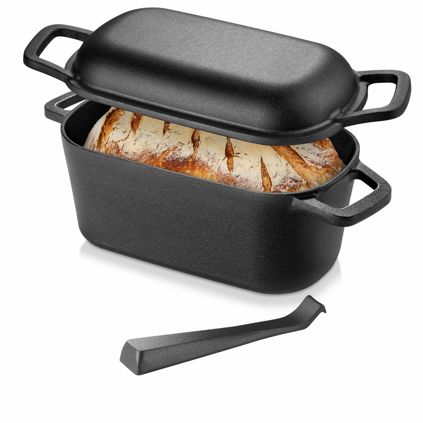 Dutch Oven Enamel - Dutch oven voor broodbakken, zuurdesembroodpan, 2-in-1
