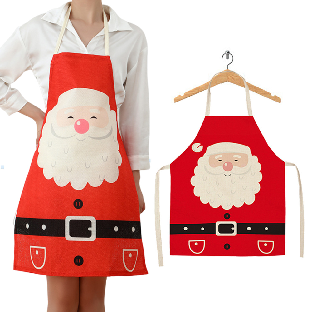 Home Cooking Dinner - 1pc Kerstman Schort Kerst Elanden Patroon