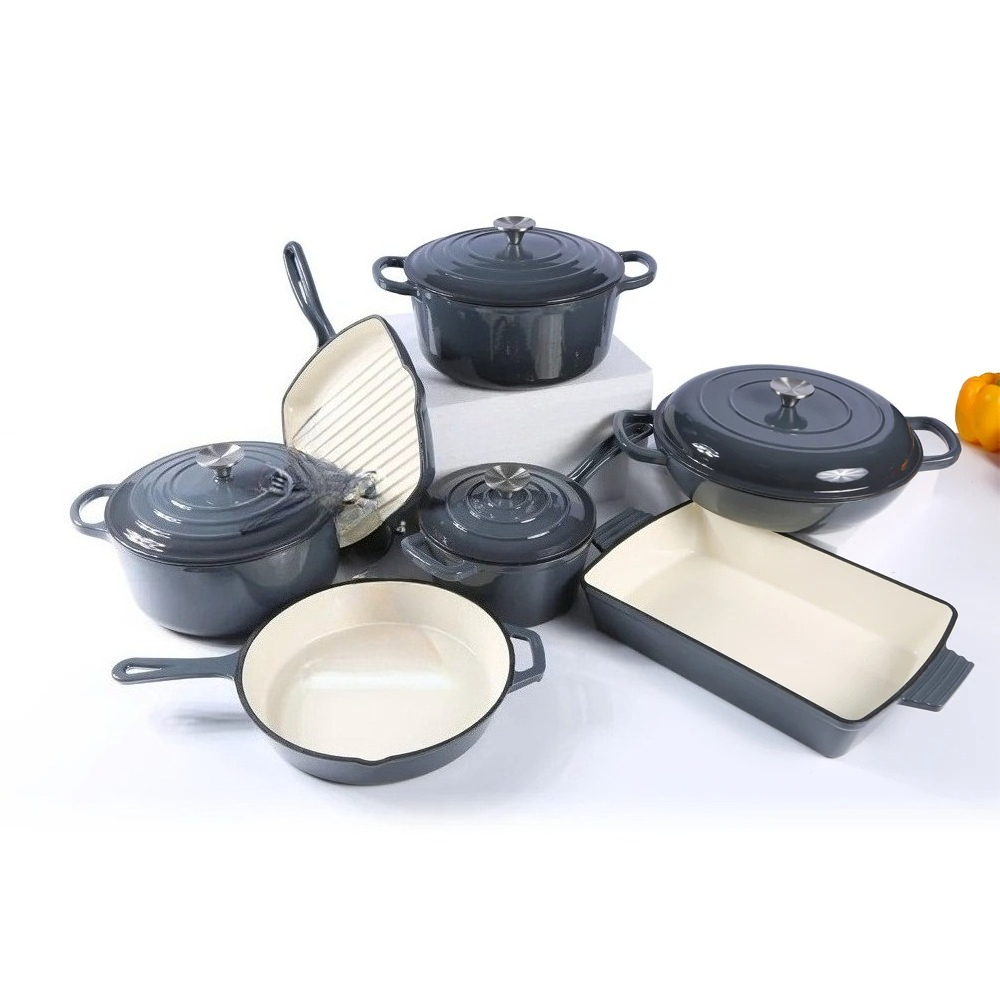 Dutch Oven Enamel - Emaille gietijzeren kookgereiset, gekleurde emaille koekenpan,