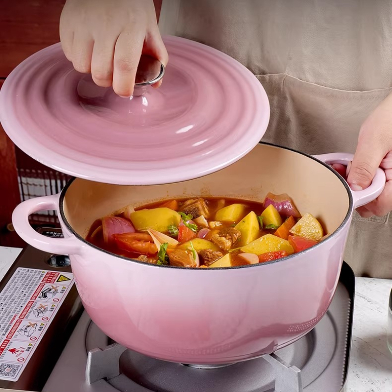 22/24/26/28cm Gegradueerde roz - Dutch Oven Enamel recensie en prijs
